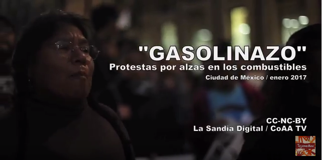 Captura de pantalla del video "Gasolinazo".