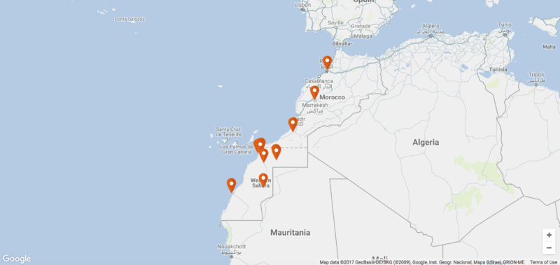 Map of protest videos.